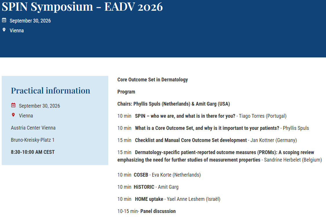 SPIN Symposium at EADV 2026